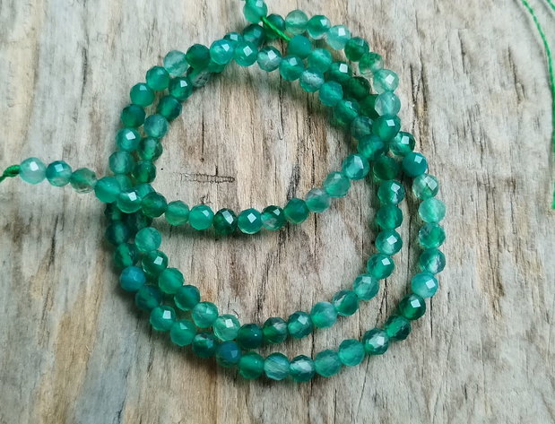 Onix verde fatetat, 3-4 mm