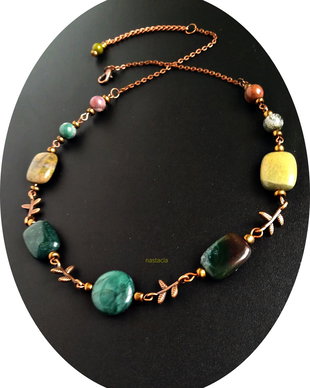 colier cu agate indiene si ramurele