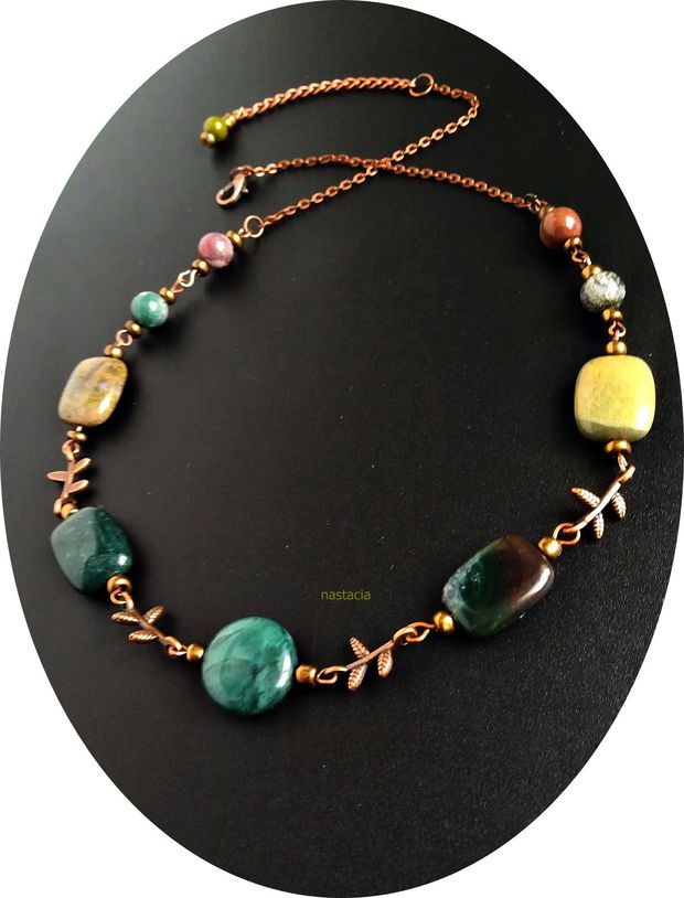 colier cu agate indiene si ramurele