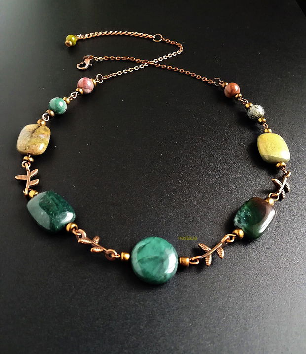 colier cu agate indiene si ramurele