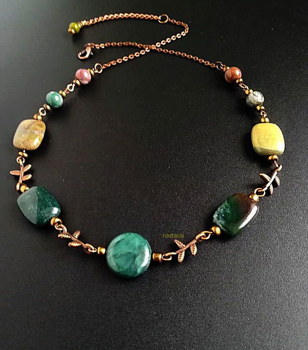 colier cu agate indiene si ramurele
