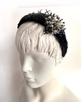 Coronita brodata cu margele・Diadema・Coronita cu cristale・Accesoriu pentru par・Coronita eleganta・Tiara