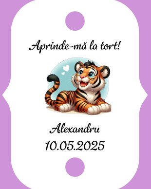 Eticheta artificii tort botez/Onomastica/ Artificii tort cu eticheta personalizata