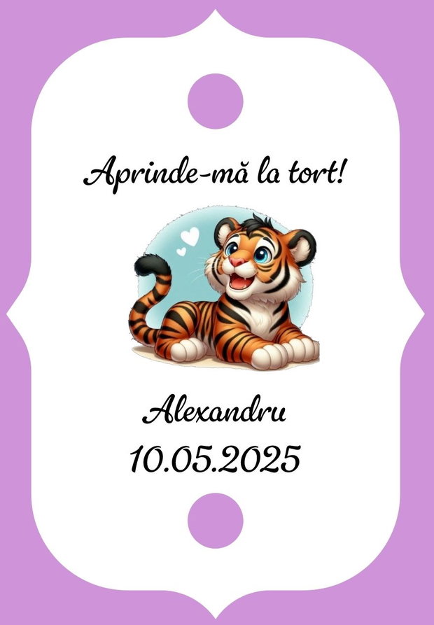 Eticheta artificii tort botez/Onomastica/ Artificii tort cu eticheta personalizata
