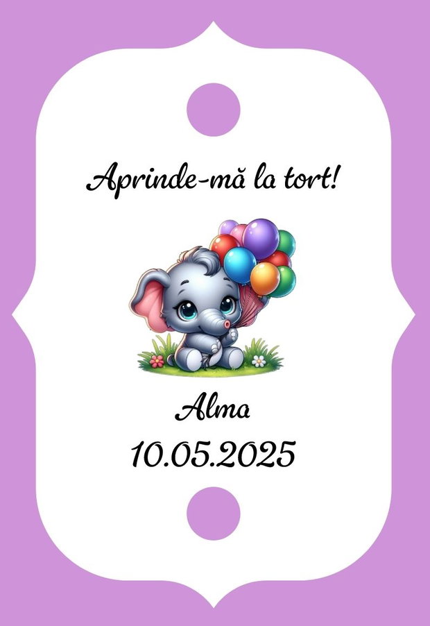 Eticheta artificii tort botez/Onomastica/ Artificii tort cu eticheta personalizata