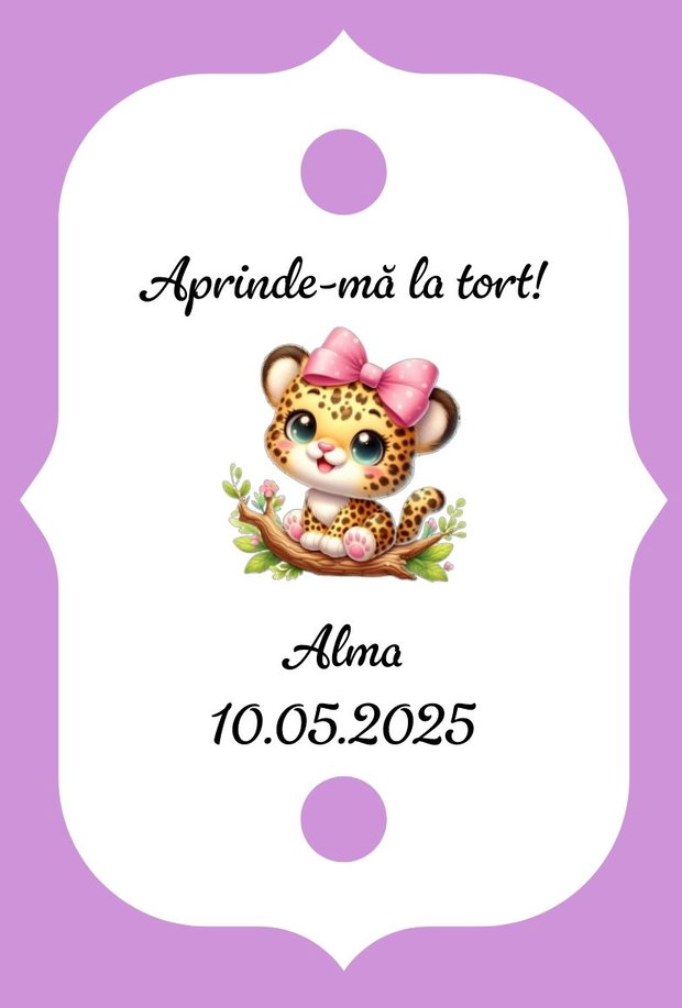 Eticheta artificii tort botez/Onomastica/ Artificii tort cu eticheta personalizata