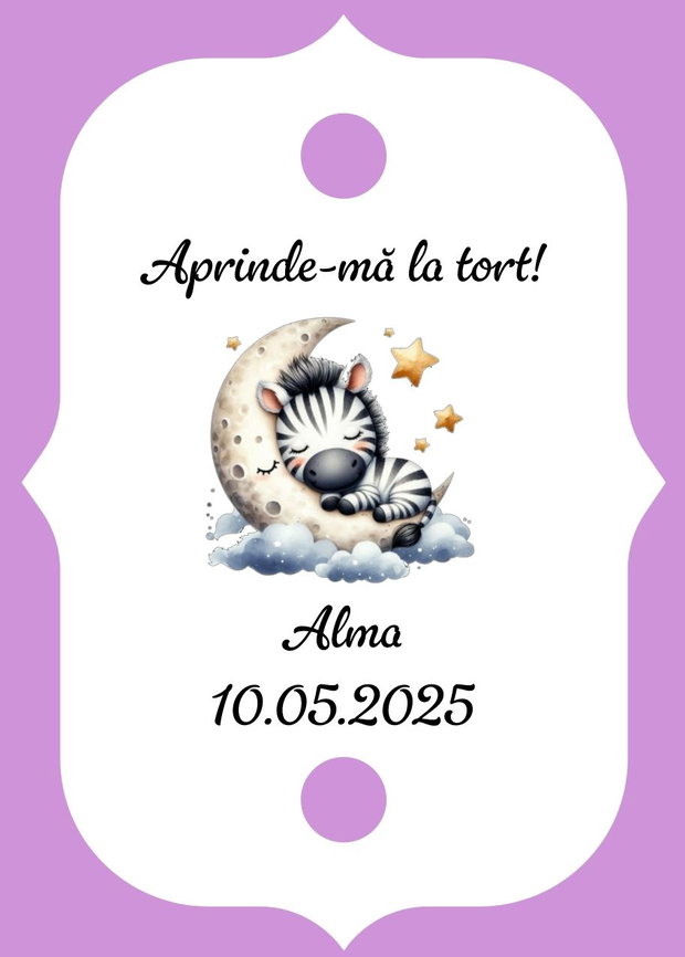 Eticheta artificii tort botez/Onomastica/ Artificii tort cu eticheta personalizata