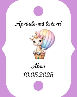 Eticheta artificii tort botez/Onomastica/ Artificii tort cu eticheta personalizata