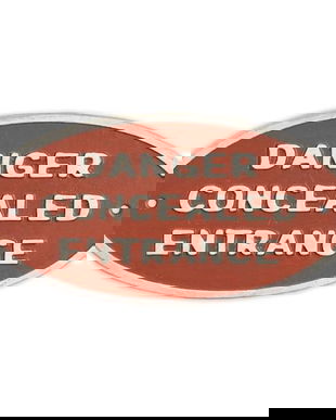 Placheta decorativa"Pericol Intrare Ascunsă"