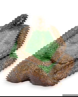 Femeie sezand-statueta moderna din bronz