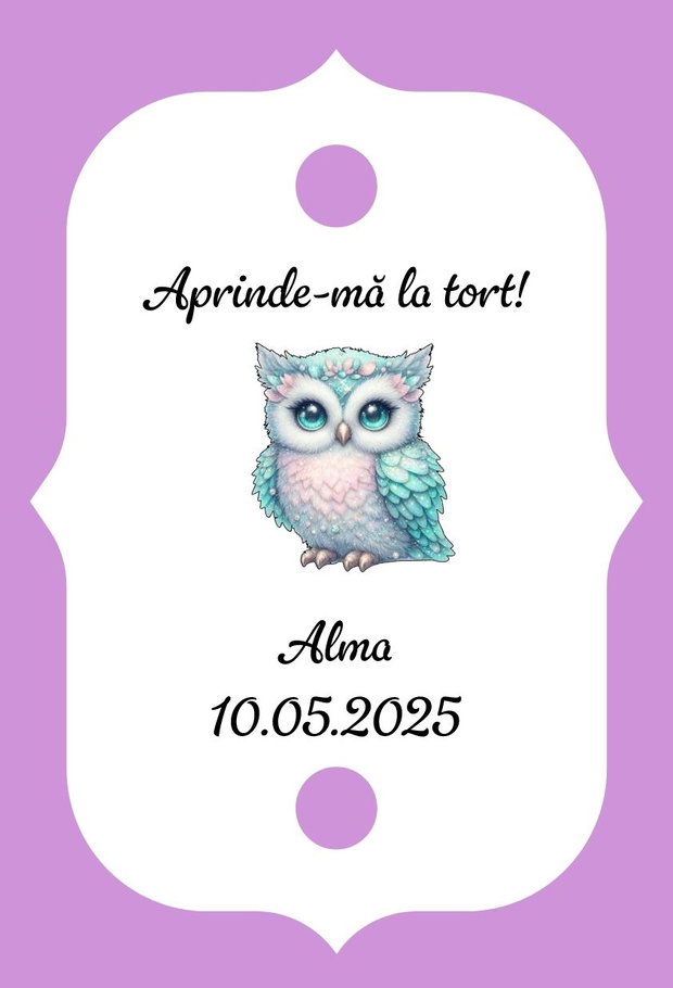 Eticheta artificii tort botez/Onomastica/ Artificii tort cu eticheta personalizata