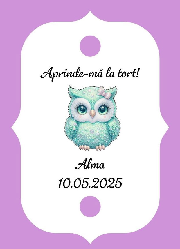 Eticheta artificii tort botez/Onomastica/ Artificii tort cu eticheta personalizata