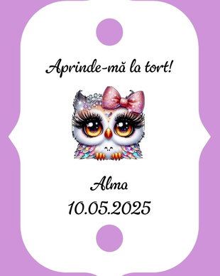 Eticheta artificii tort botez/Onomastica/ Artificii tort cu eticheta personalizata