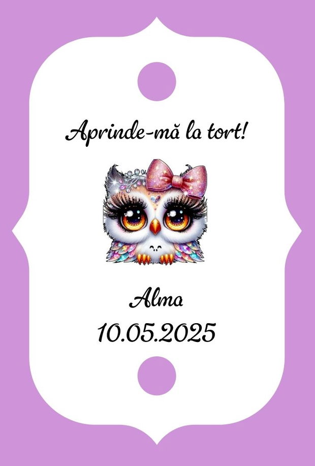 Eticheta artificii tort botez/Onomastica/ Artificii tort cu eticheta personalizata