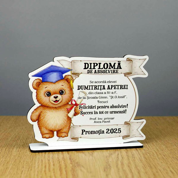 Trofeu personalizat - model Ursulet
