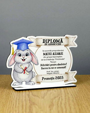 Trofeu personalizat - model Iepuraș
