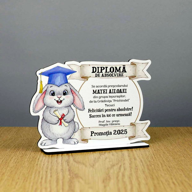 Trofeu personalizat - model Iepuraș