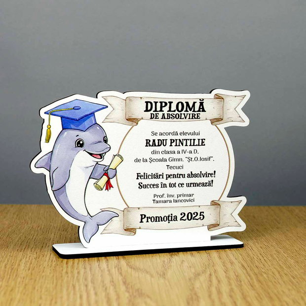 Trofeu personalizat - model Delfin