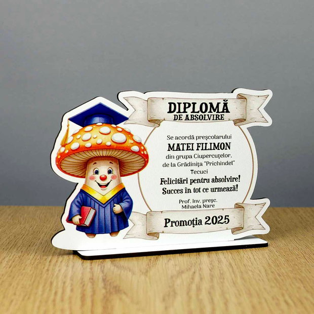 Trofeu personalizat - model Ciupercuta