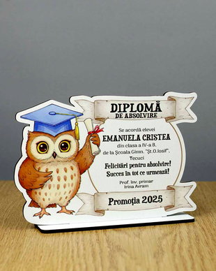 Trofeu personalizat - model Bufnita