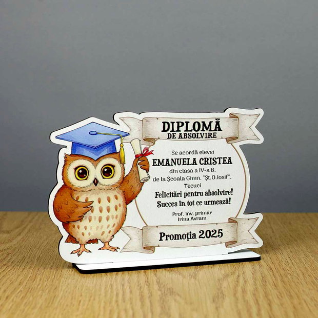 Trofeu personalizat - model Bufnita