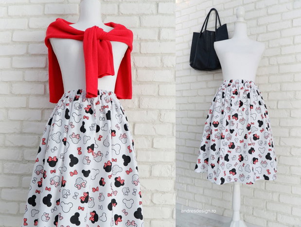 Fusta Minnie cu Talie Elastica