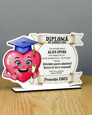 Trofeu personalizat - model Inimioara
