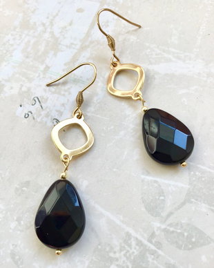 Cercei Vintage onix negru