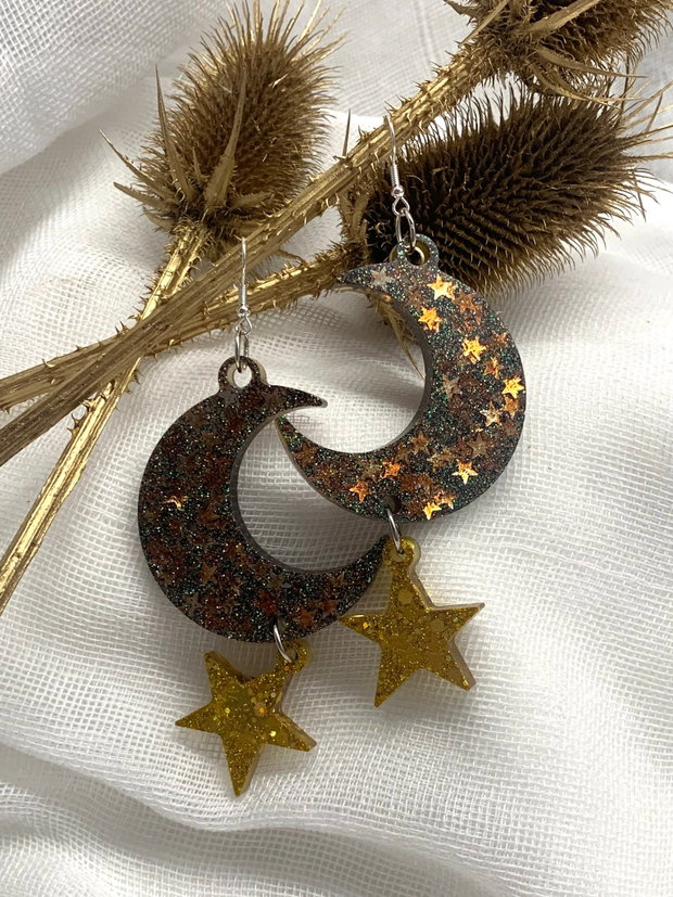 Cercei handmade unicat din rasina 00043