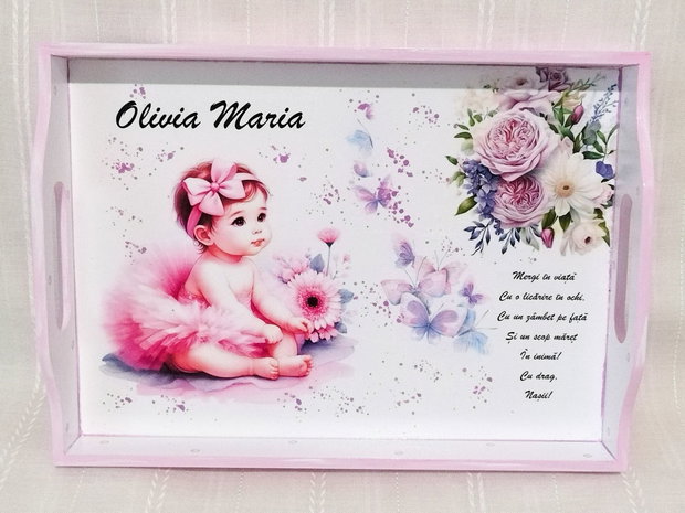 Tavita prntru fetita, balerina roz