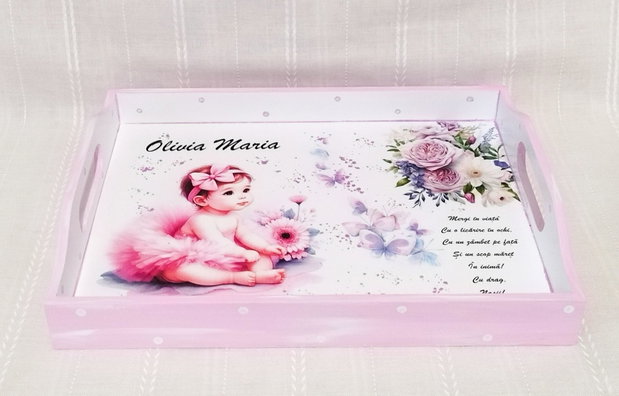Tavita prntru fetita, balerina roz
