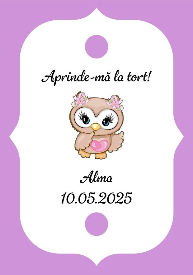 Eticheta artificii tort botez/Onomastica/ Artificii tort cu eticheta personalizata