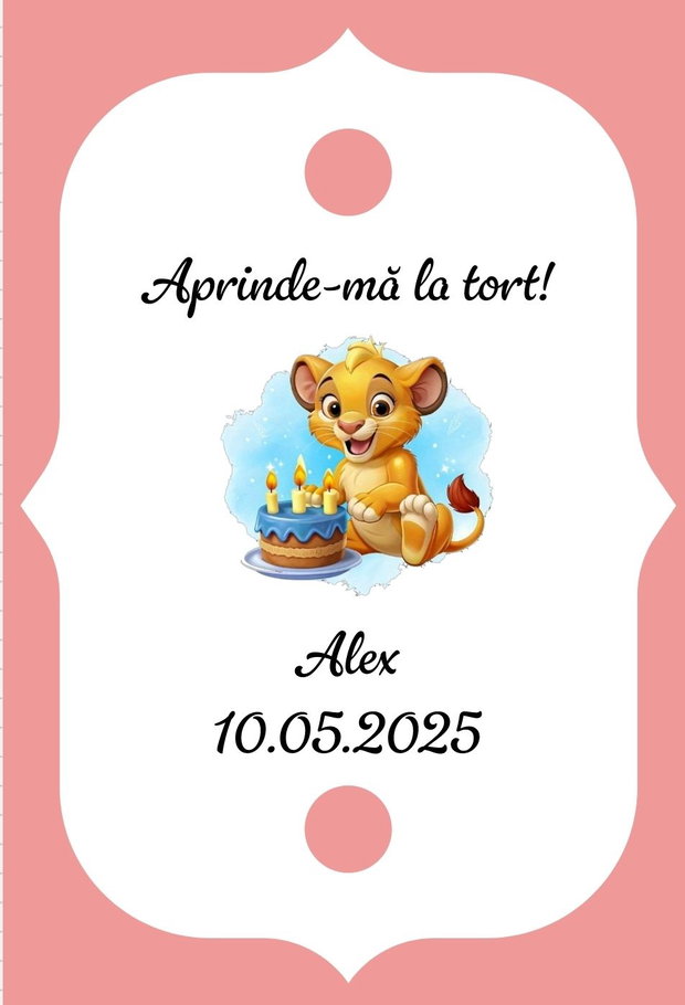 Eticheta artificii tort botez/Onomastica/ Artificii tort cu eticheta personalizata