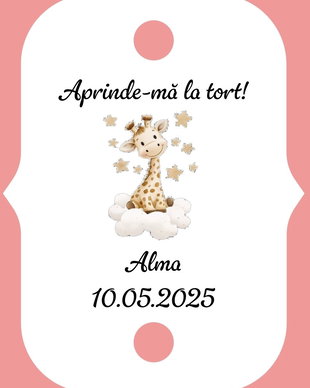 Eticheta artificii tort botez/Onomastica/ Artificii tort cu eticheta personalizata