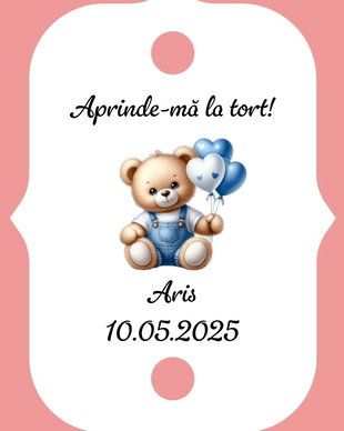 Eticheta artificii tort botez/Onomastica/ Artificii tort cu eticheta personalizata