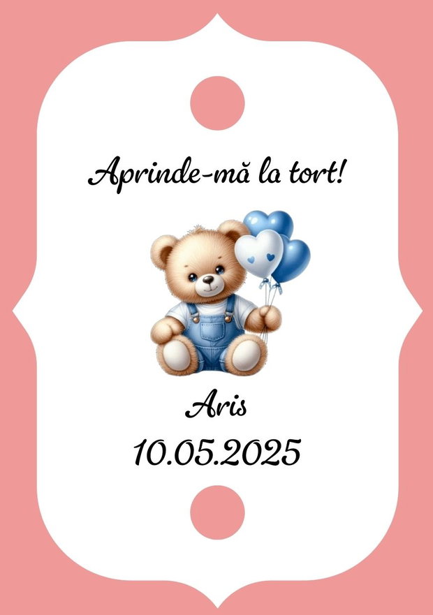 Eticheta artificii tort botez/Onomastica/ Artificii tort cu eticheta personalizata