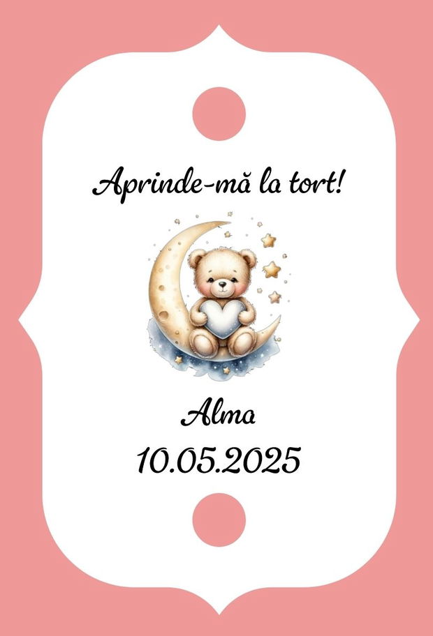 Eticheta artificii tort botez/Onomastica/ Artificii tort cu eticheta personalizata