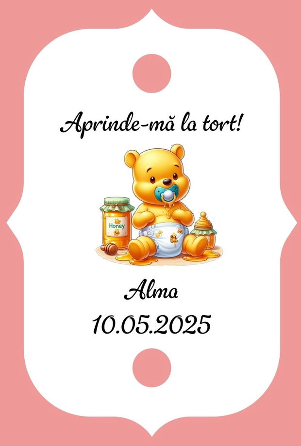Eticheta artificii tort botez/Onomastica/ Artificii tort cu eticheta personalizata