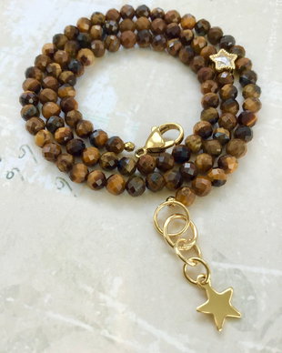 Colier CHOKER ochi de tigru