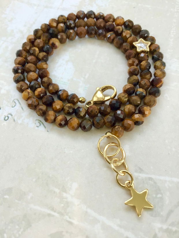 Colier CHOKER ochi de tigru