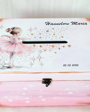 Cutie de dar pentru botez cu balerina