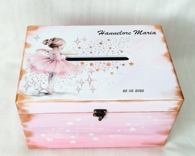 Cutie de dar pentru botez cu balerina