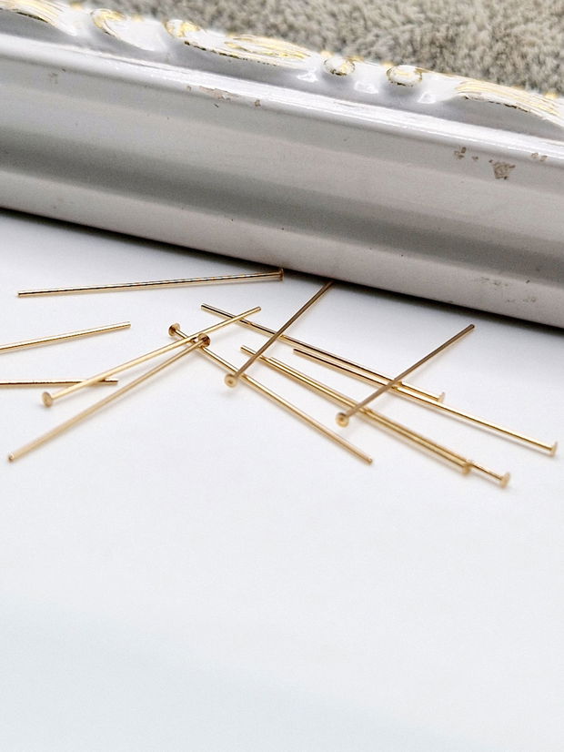 Ac cu cap plat 0.5x25.4mm aur filat - 1 buc