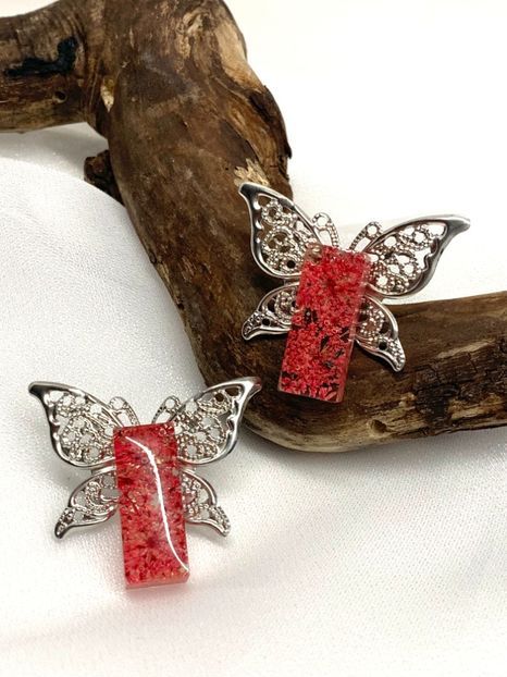 cercei handmade unicat din rasina si flori naturale 00062