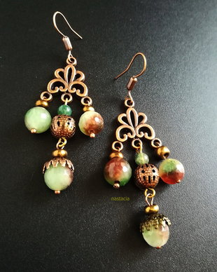 Chandeliere cuprate cu agate indiene fatetate