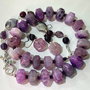 SET~FABULOUS PURPLE QUEEN LIZARD~agate,ametist,murano,hematit,zirconia,inox