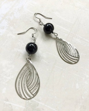 Cercei Vintage onix negru