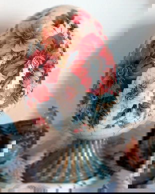 Ou realizat din ceramica, tehnica decoupage, aspect vintage