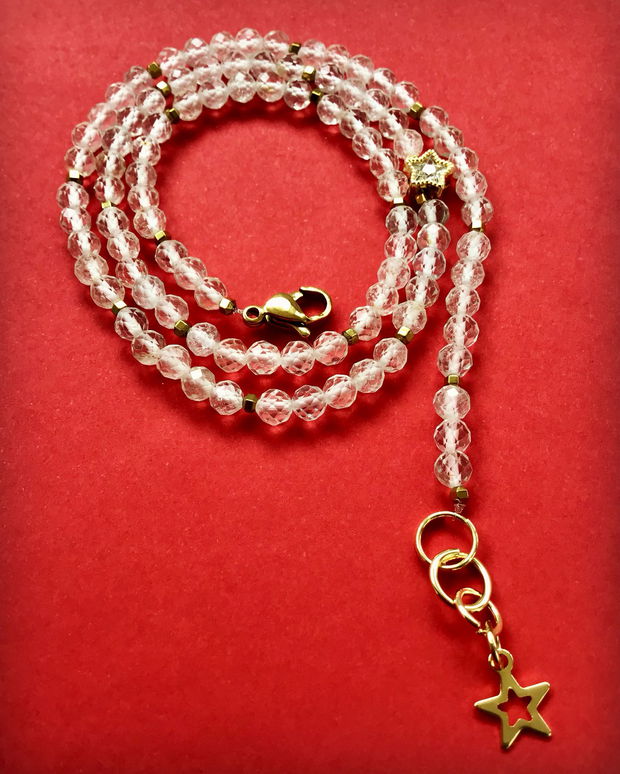 Colier CHOKER Topaz alb