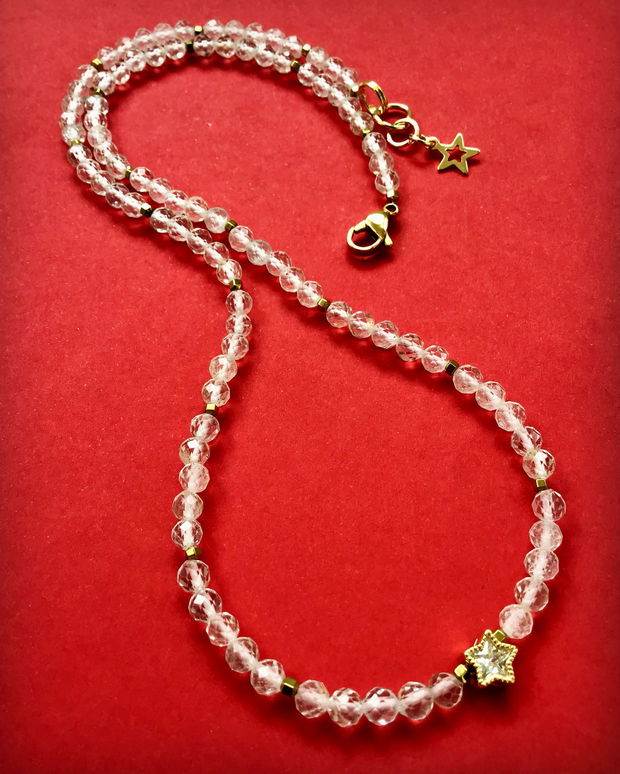 Colier CHOKER Topaz alb